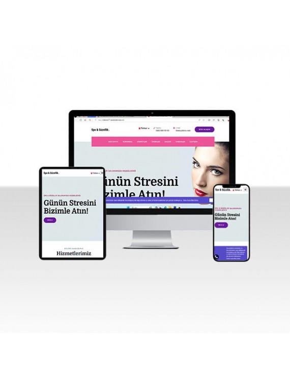 Spa Salonu Web Sitesi Paketi - Pink