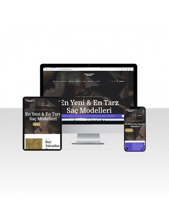 Berber Salonu Web Sitesi Paketi