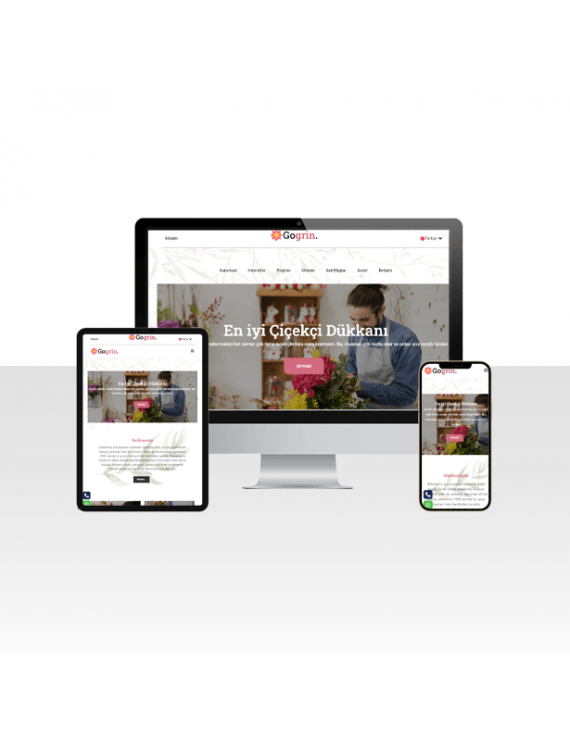 Çiçekçi Dükkanı Hazır Web Sitesi Paketi - Mega
